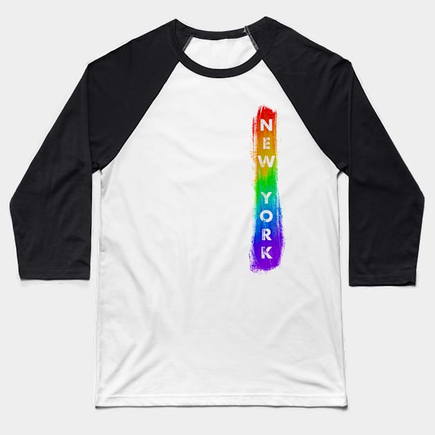 New York - LGBTQ Baseball T-Shirt by Tanimator